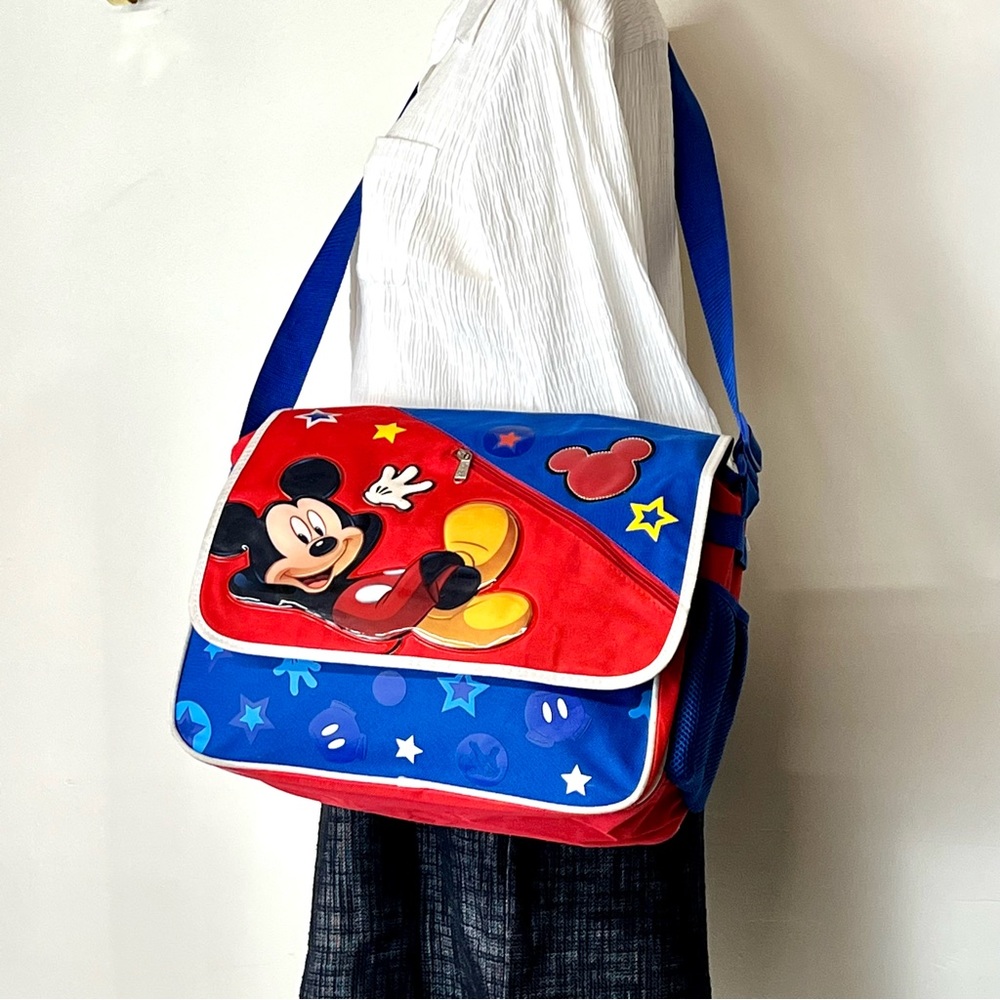 Y2K Disney Mickey Mouse Messenger Book Bag Carry On Bag